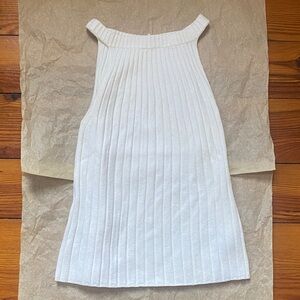 Anthropologie ivory knit halter tank